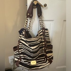 MK large zebra shoulder bag